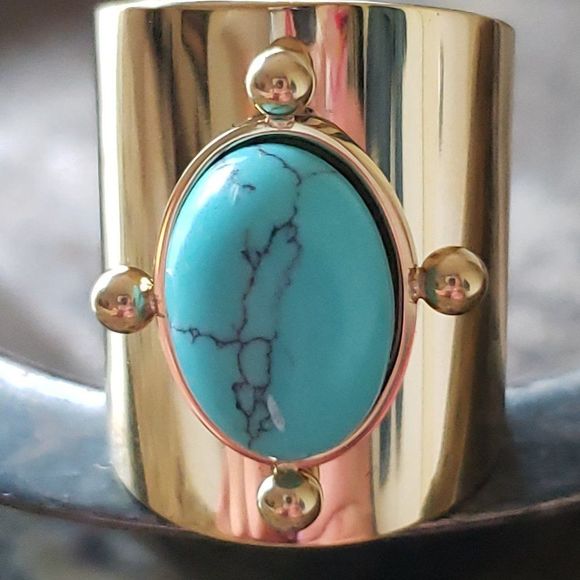 New! FP Starline Mojave Gold Turquoise Ring - Picture 10 of 15